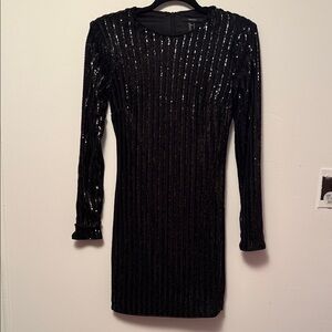 Forever 21 Black Sequin Long Sleeve Dress